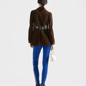 Brown Jacket with Blue Pants